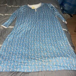 Blue Floral Women's Pajama Dress